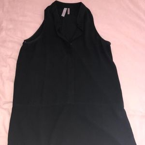 Black sleeveless Button Down Dress Size L